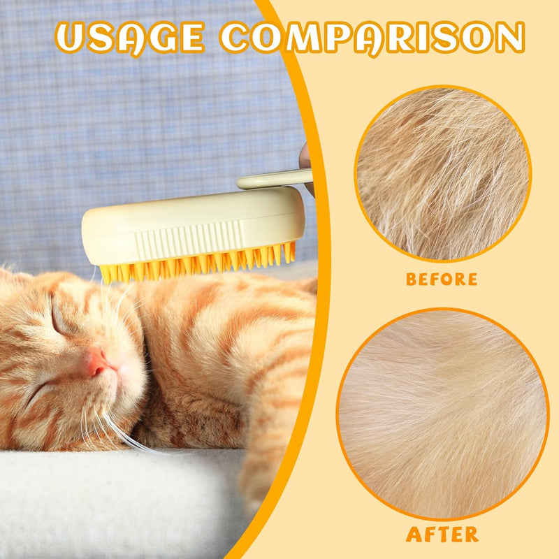 Spritz Defur Comb for Cats, New 3-in-1 Cat Steam Brush for Massaging and Cleaning Shedding Pets, Comb for Long and Short Hair Cats and Dogs Grooming Tool (Coffee) Coffee - BeesActive Australia