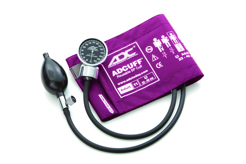 ADC Diagnostix 700 Premium Professional Pocket Aneroid Sphygmomanometer with Adcuff Nylon Blood Pressure Cuff, Adult, Magenta