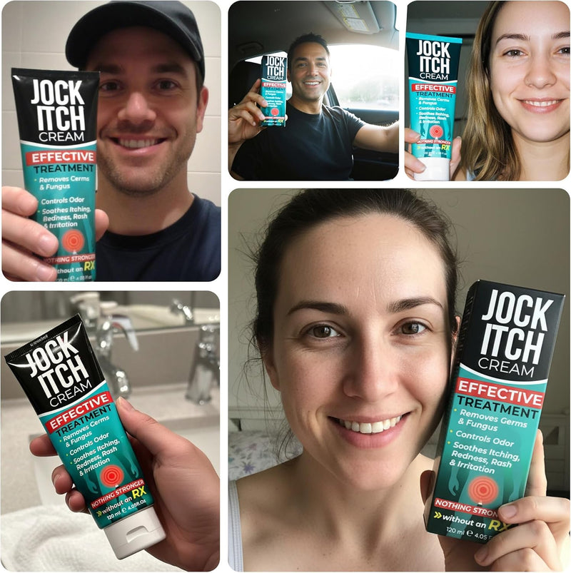 Jock Itch Cream | Extra Strength Antifungal Treatment for Groin & Inner Thighs | Relief for Itchy Skin, Jock Itch, Ringworm, Athlete’s Foot & Nail Fungus | Controls Odor & Removes Fungus | 120ml - BeesActive Australia