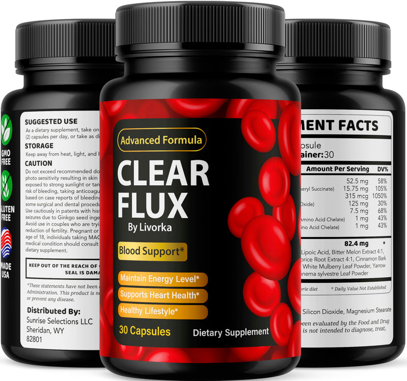 Clear Flux - Clear Flux Supplement, ClearFlux, Clear Flux Pills, ClearFlux Supplement, Clear Flux Capsules, ClearFlux Support Pills, Clear Flux Advanced Supplement, 30 Capsules for 1 Month