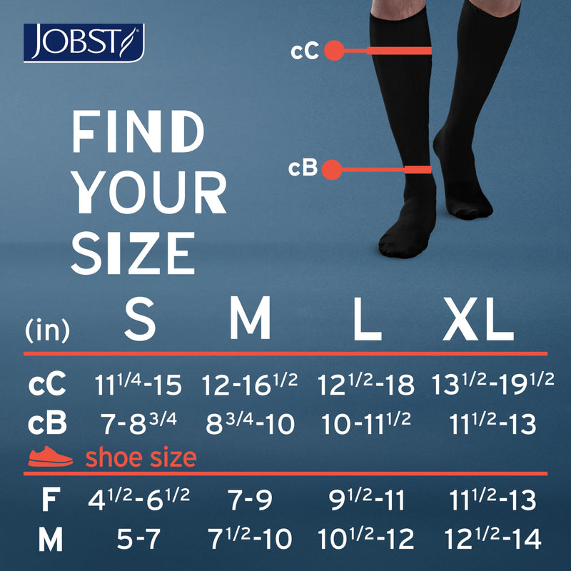 JOBST ACTIVA Athletic 8-15 mmHg Compression Socks Knee High, Closed Toe Black Large