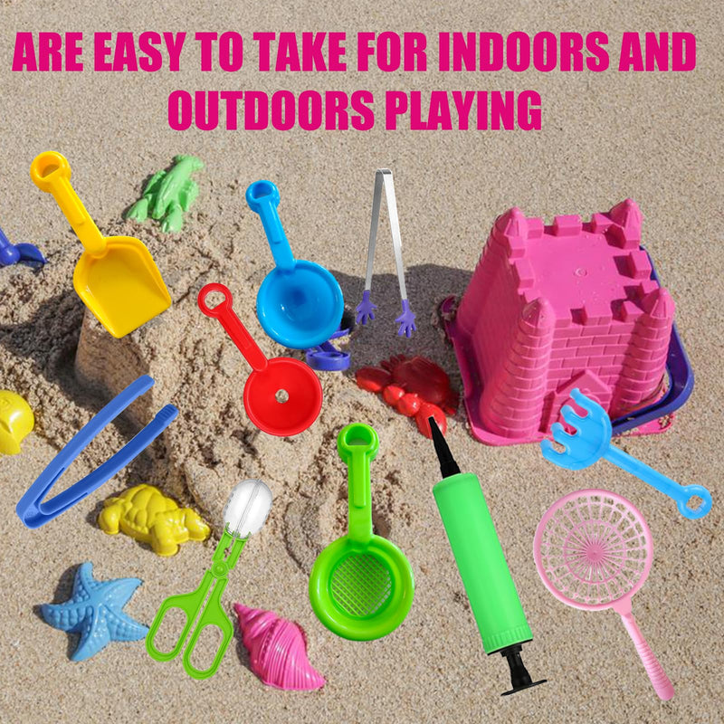 12 Pcs Sensory Bin Filler,Sensory Bin Tools, Fine Motor Skills Handy Scooper Set with 5 Scoops, Plastic Tweezers, Silicone Tongs, Beach Shovels, Air Pump, Scissors Clip - BeesActive Australia