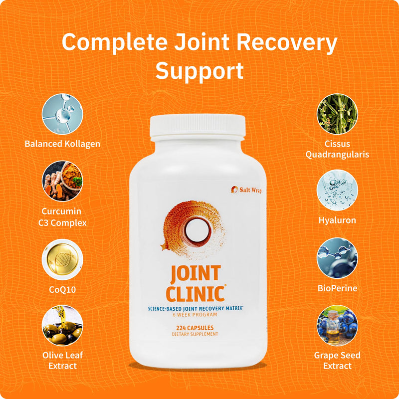 SaltWrap Joint Clinic Multivitamin, Type II Collagen, 224 Caps Made in USA, C3 Turmeric with Cissus and Hyaluronic Acid to Reduce Oxidative Stress and Support Healthy Inflammation Response | Made in USA, C3 Turmeric with Cissus and Hyaluronic Acid to R...