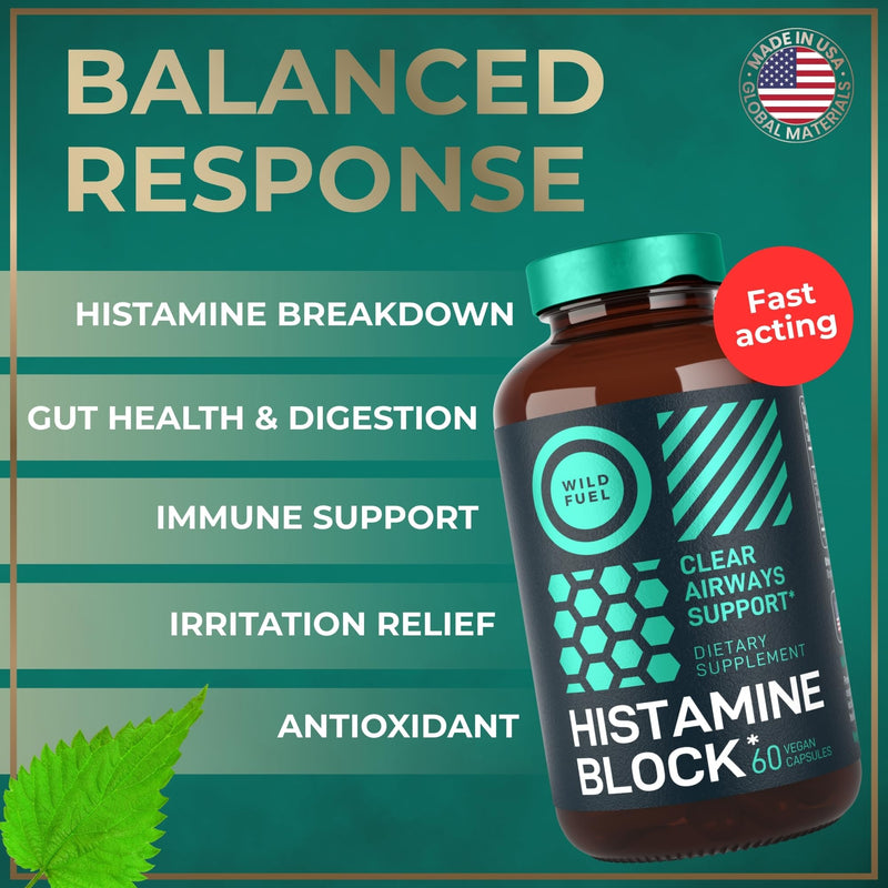Histamine Block Flavonoids Supplements - Quercetin, Nettle, Atermesia Natural Source Flavonoids - Seasonal Allergy Balance Supplements Histamine Blocker - 120 Homeopathic Allergy Relief D-Hist Caps 60 Count (Pack of 2)