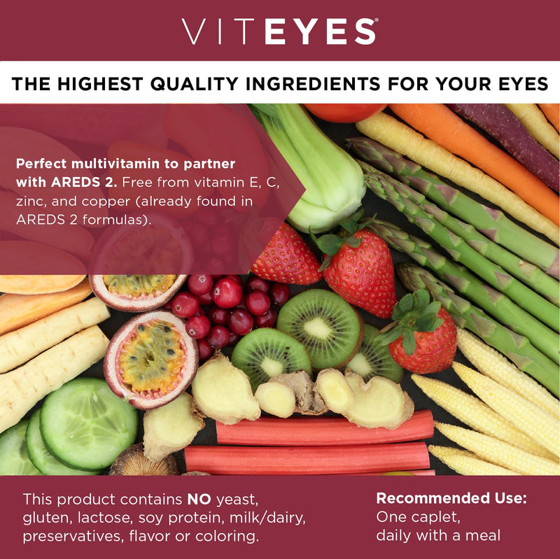 Viteyes Classic AREDS 2 Companion Multivitamin Supplement, Comprehensive Multivitamin Formula for AREDS 2 Users, 90 Capsules 90 Count (Pack of 1) With Beta-Carotene