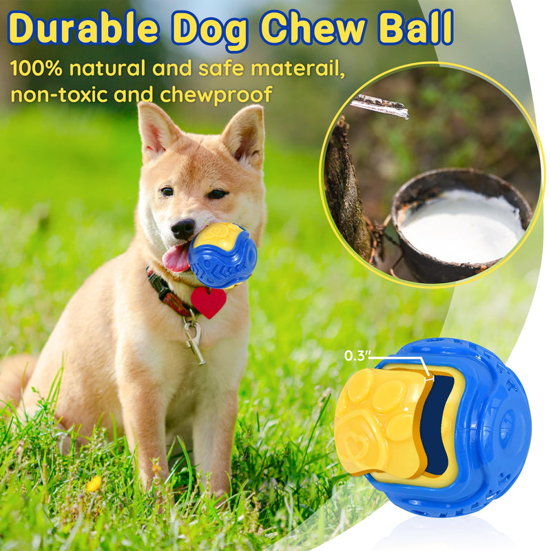 Dog Balls, Squeaky Balls for Dogs 3” Interactive Chew Toy for Aggressive Chewers Puppy Ball Toys Relieves Anxiety and Clean Teeth, BPA Free Non-Toxic Dog Toys for Large and Small Dogs - BeesActive Australia
