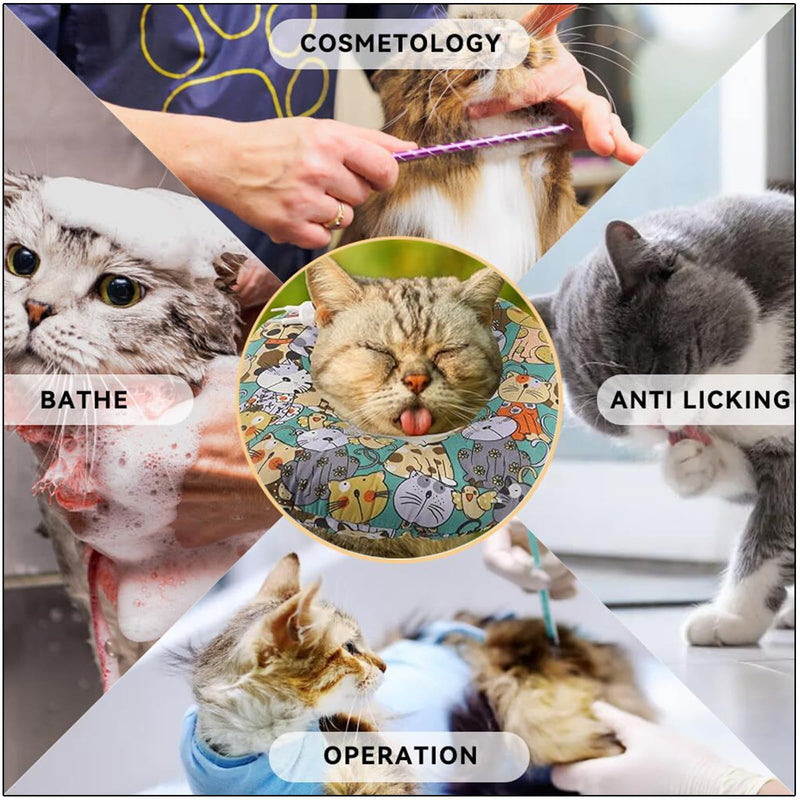 Adjustable Cat Neck Brace, Soft Cat Neck Brace, Anti-Bite Safety Protective Collar, Cats for Neck Brace, Protective Collar Cat Dog, for Pets Wound Healing After Surgery - BeesActive Australia
