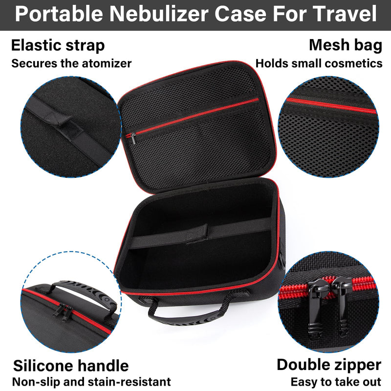 Nebulizer Bag for Smart Nebulizer,Portable Hard Case,Desktop Inhaler Nebulizer for Home Travel Use, Medicine Storage Bag for Inhaler Spacer, Masks, Asthma Accessories for Kids and Adults,Red - BeesActive Australia