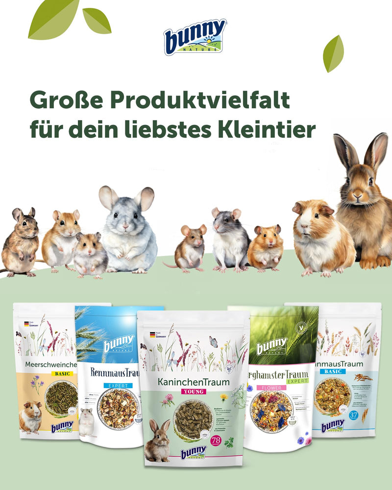 bunnyNature HamsterTraum Expert - complete food for hamsters - hamster food mix with vitamins, power ingredients & mealworms - 500g - BeesActive Australia
