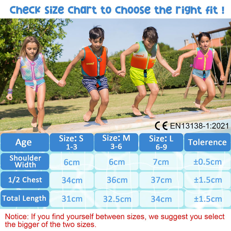 Kids Swim Vest with Crotch Strap - Neoprene Swim Trainer Vest for Toddlers 1-9 Years, Boys & Girls Swim Trainer with Adjustable Straps Purple S(1-3)
