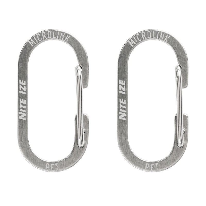Nite Ize MicroLink Pet Tag Carabiner, Stainless Steel Cat and Dog Tag Clip, 2 Count (Pack of 1) LABEL - BeesActive Australia
