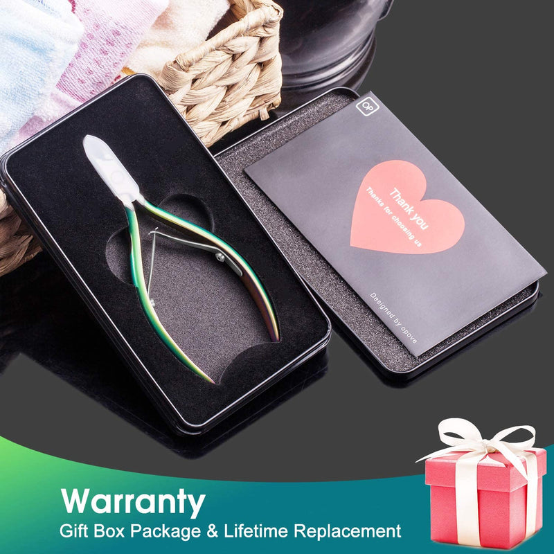 Cuticle Trimmer Cuticle Nippers Clippers Stainless Steel Hangnail Remover Extremely Sharp Cutter Pedicure Manicure Tool, opove X7 Rainbow Gradient - BeesActive Australia