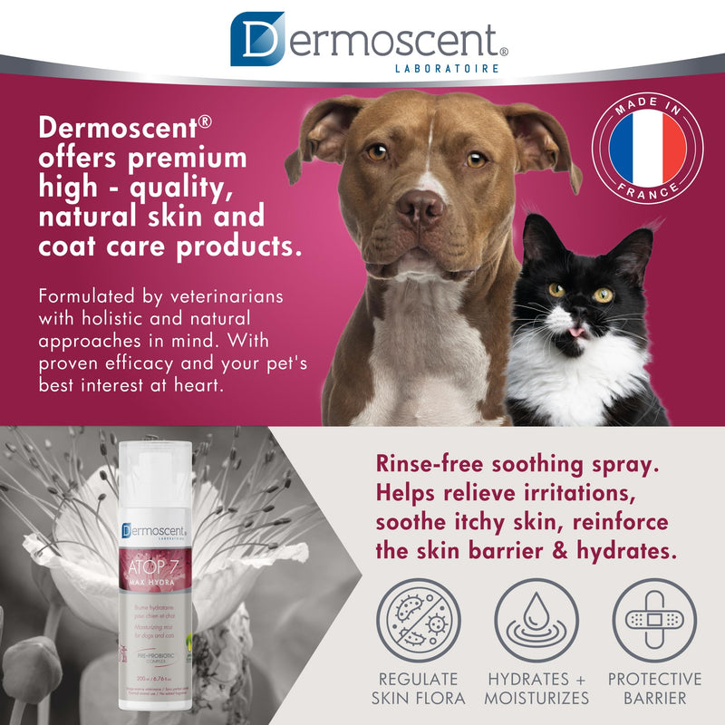 Dermoscent ATOP 7 Max Hydra Spray for Pets | Natural Hydrating Mist with Pre & Probiotic Complex for Dry, Allergy & Atopy-Prone Skin Relieves Skin Dryness & Protects Cutaneous Barrier Non-Greasy