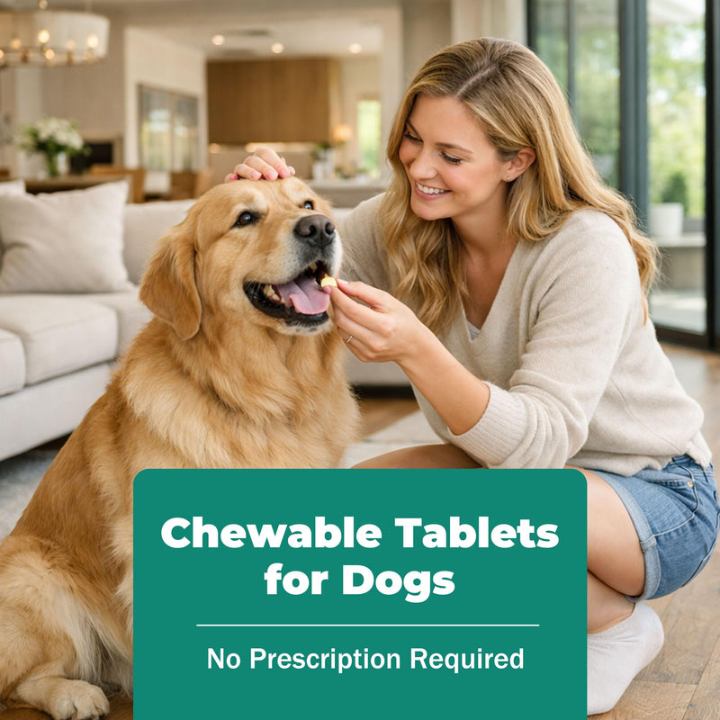 De-Wormer for Dogs, Oral Treatment for Tapeworm, Roundworm & Hookworm in Large Dogs & Puppies (Over 25 lbs), Worm Remover (Praziquantel & Pyrantel Pamoate), 12 Tablets