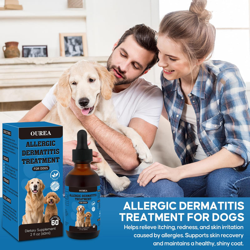 Dog Dermatitis Treatment for Allergies, Natural Itch Relief Drop & Hot Spot Support for Itchy, Red, Irritated Skin, Herbal Formula for Dog Allergy Relief, Dermatitis Treatment, Dog Itching Skin Relief