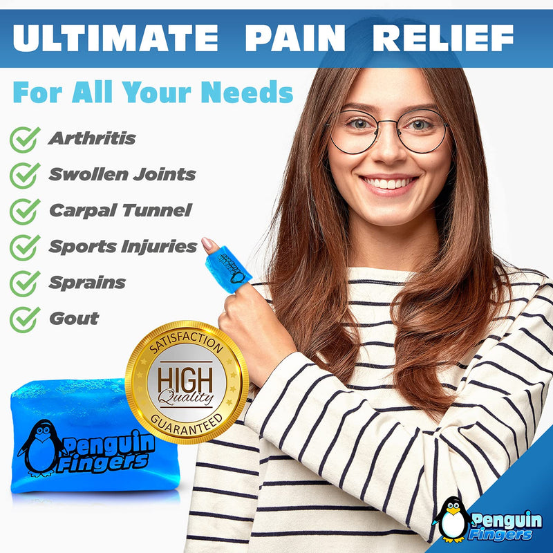 Finger Ice Pack, Finger and Toe Cold Gel Reusable Cryotherapy Compression Sleeve for Injuries, Arthritis, Tendonitis, Gout, or Sprains, No-Toxins and Latex Free. One Size 2 - BeesActive Australia