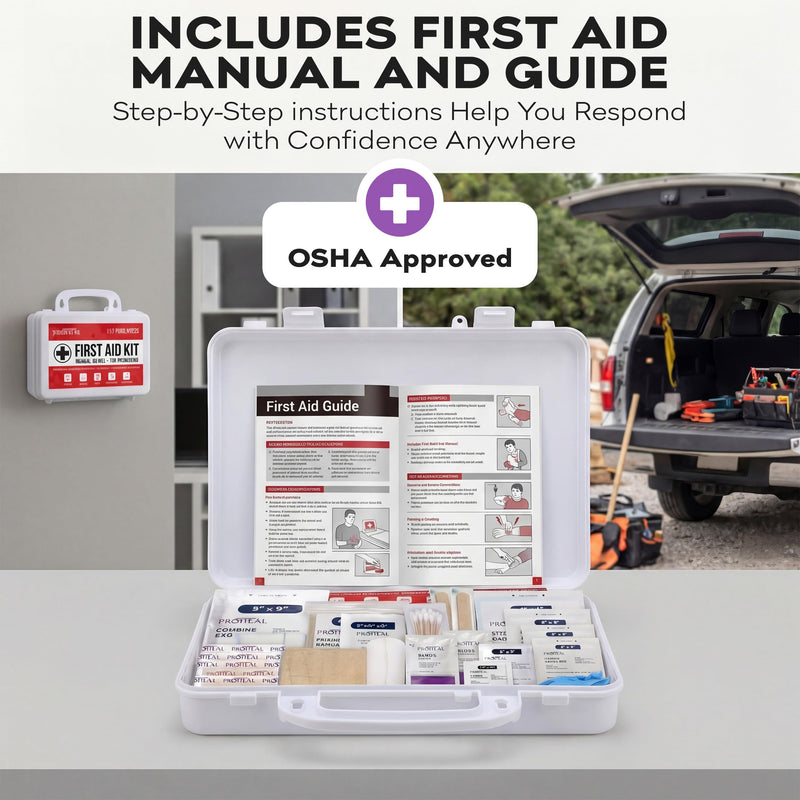 20 Person OSHA Compliant First Aid Kit for Businesses, Vehicles, Trucks, Construction Site - Type III, ANSI Class A Emergency Kit - 136 Piece Essential First Aid Supplies 20 Person Kit