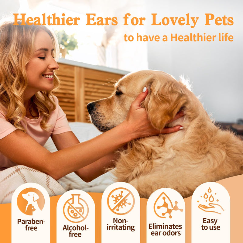 Dog Ear Wipes, Dog Ear Cleaner Wipes Ear Cleaning Wipes for Dogs,Cats - Gently Remove Ear Wax - Relieve Ear Infections, Itching,Scratching,120ct (3.15in) Pet Ear Cleanser - BeesActive Australia