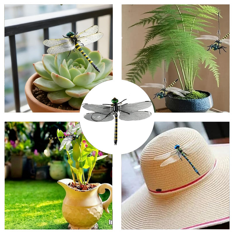 4PCS Dragonfly Clip, 3D Fake Dragonfly Clips to Keep B ugs Away,Artificial Dragon Fly for Deer and Horse,Fly Scare Devices for Indoor Outdoor