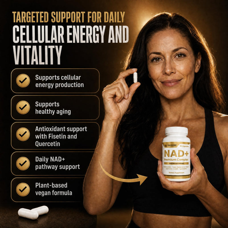 NAD+ Premium Complex 1600mg | Niacinamide Fisetin Quercetin Trans-Resveratrol CoQ10 Spermidine | Longevity Supplement Cellular Energy Healthy Aging Support | Vegan Non-GMO Gluten Free | 90 Capsules