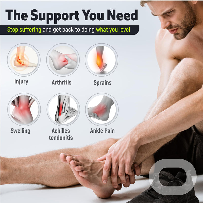 Ankle Compression Sleeve for Women & Men (Pair) – Ankle Brace for Sprain, Swelling, Achilles Tendon – Ankle Support Open Toe Plantar Fasciitis Socks for Foot Arch Support & Pain Relief Medium (Men's 7-10 / Women's 8-11) Black - BeesActive Australia