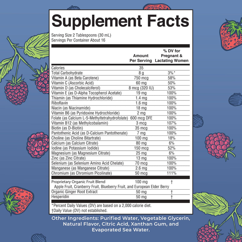 MARYRUTH'S Postnatal & Prenatal Liquid Multivitamin for Women, 16 oz, Vegan | Selenium, Folate, Healthy Fetal Development, Vegan, Non-GMO 16 Fl Oz (Pack of 1)