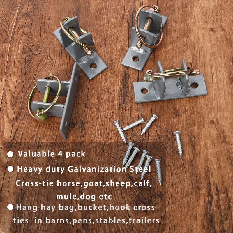 4 Pcs Water Bucket Hook with Pin Heavy Duty Wall Mounted Equestrian Bucket Hooks Hangers for Horse Stall Stable Barn - BeesActive Australia