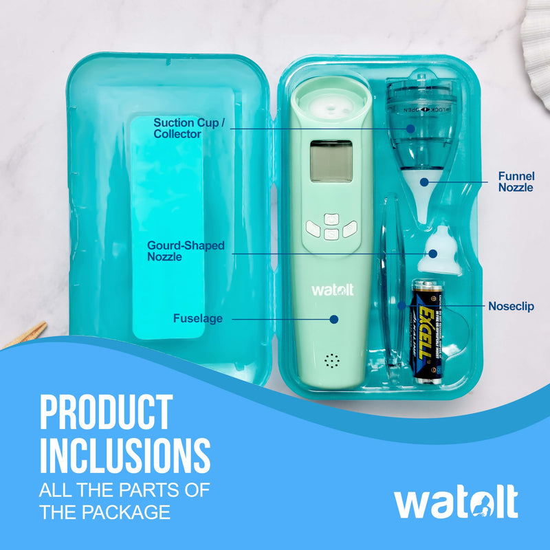 Watolt Baby Nasal Aspirator - Electric Nose Suction for Baby - Automatic Booger Sucker for Infants - Battery Powered Snot Mucus Remover for Kids Toddlers Green