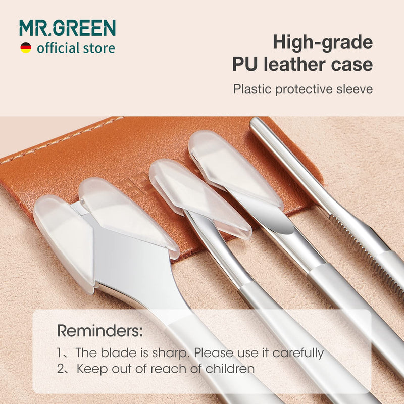 MR.GREEN Pedicure Knife Set Professional Ingrown Toenail Clippers Foot Care Tools Stainless Steel Nail Cuticle Nippers Remover Kits (4 Pcs Set) 4 Pcs Set