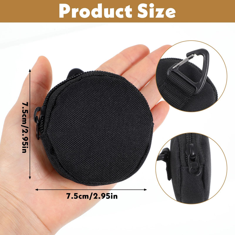 2 Pack Dog Treat Pouches, Small Portable Training Walking Treat Bag for Puppies with Clasp Reusable Pet Treat Container, Zipper Closure to Avoid Spilling, Travel or Outdoor Use(Black) Black - BeesActive Australia