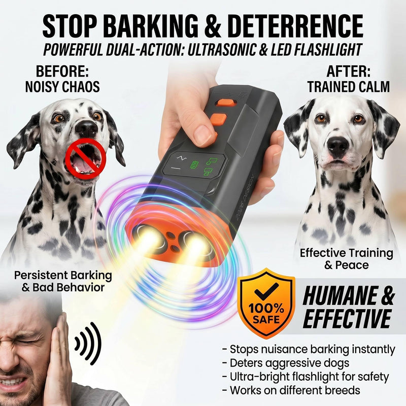 2026 New Ultrasonic Dog Bark Deterrent Device, 33FT Effective Range Indoor Outdoor Use, Safe & Humane Rechargeable Bark Control with Child Safety Lock to Effectively Correct Dog Barking Behavior