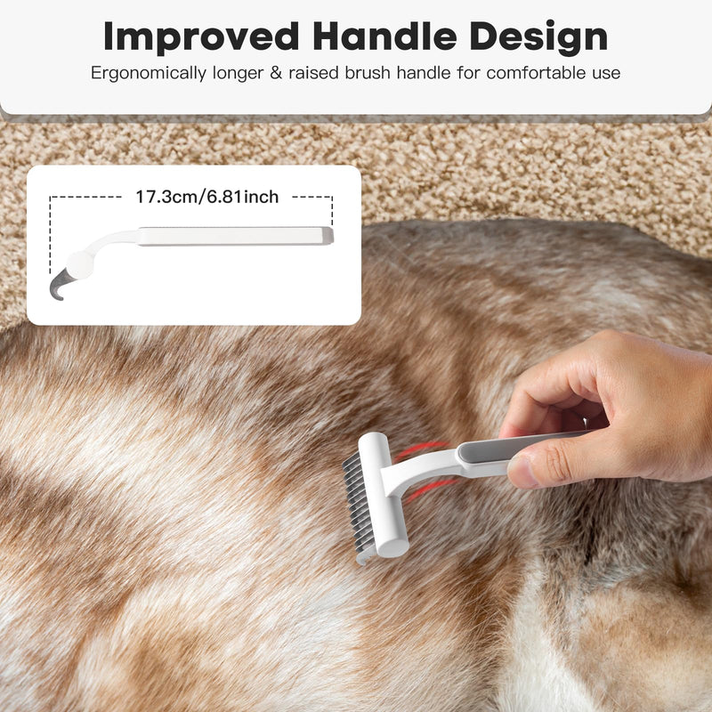 Cat Brush for Long Haired Cats, Cat Brushes for Indoor Cats Grooming and Shedding, Cat Deshedding Brush Dematting Comb for Kitten Remove Loose Hair and Matted Fur, Pet Grooming Undercoat Rake (Grey) Grey - BeesActive Australia
