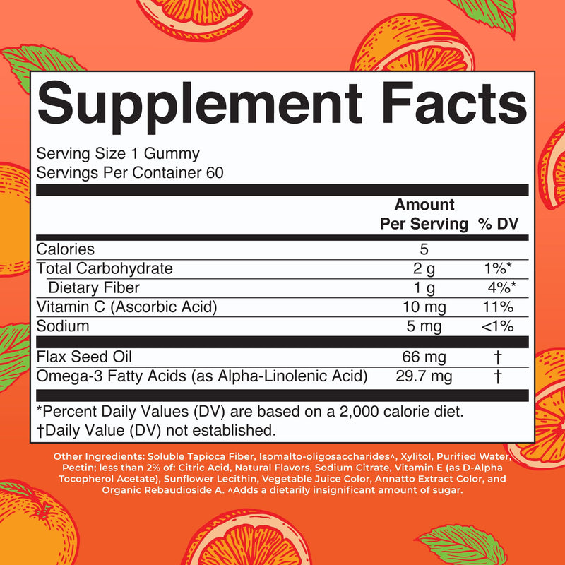 MARYRUTH'S Vegan Omega 3 Gummies for Adults, 60 Count, 2 Month Supply | Sugar Free Supplement with Vitamin C, Flaxseed Oil Immune Support, Overall Wellness, No Fish Taste