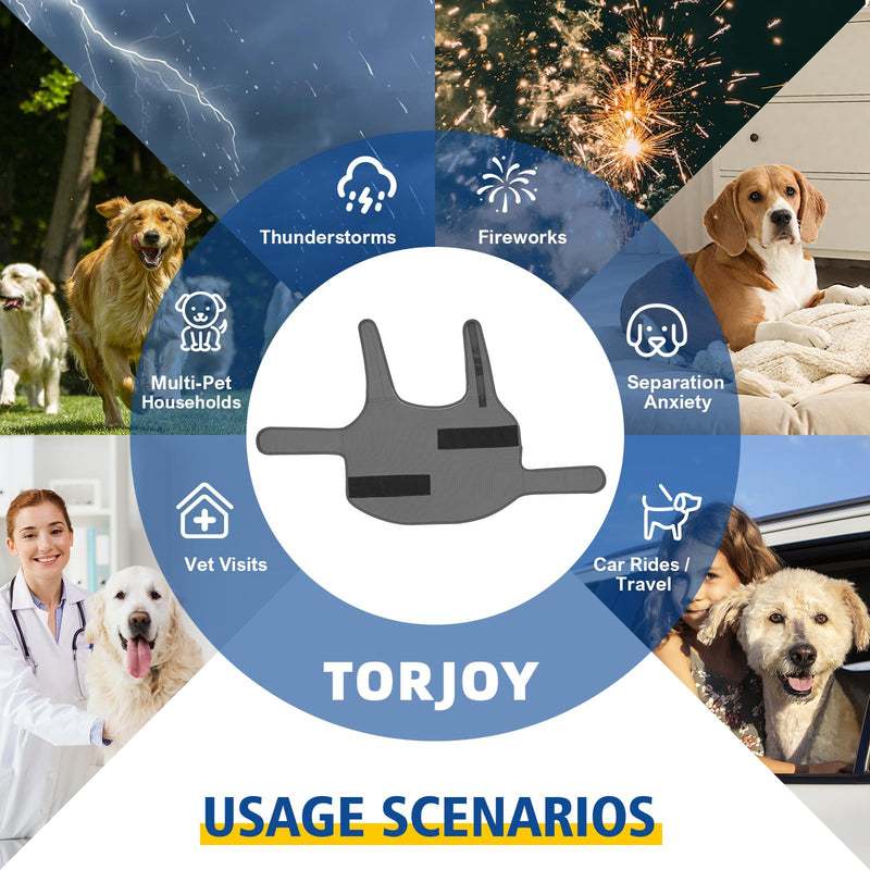 Dog Anxiety Jacket, Calming Jacket – Skin-Friendly Anti-Anxiety Vest for Thunder, Fireworks, Vet Visits and Separation – Helps Keep Dogs Relaxed Without Medicine or Complex Training(Dark Gray,XS)