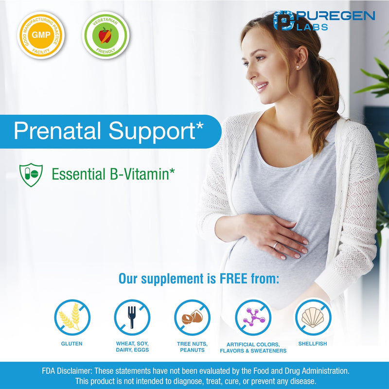 Puregen Labs Folic Acid 1000 mcg Tablets | Vitamin B9 | Non-GMO | Gluten Free | Value Size 1000 Tablets