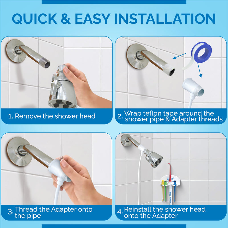 Oral Irrigator Shower Dental Care System | Advanced Shower Water Flosser for Healthy Gums and Teeth | Shower Flosser | Dental Water Flosser for Superior Dental Hygiene at Home | Made in U.S.A. - BeesActive Australia