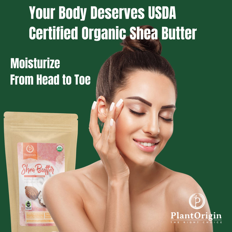 Shea Butter 1 lb | Raw USDA Certified Organic | African Unrefined | Great for Hair, Skin, and your DIY Projects | Soap Making Base, Lip Balm, Stretch Mark Cream.