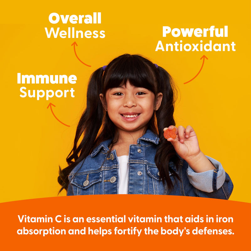 Feel Great Kids Vitamin C Gummies, 250mg Immune Support, Vegan, 90 Ct | Daily Immune Support, Antioxidant Vitamin C, 250mg per Serving, Vegan Gummy for Kids