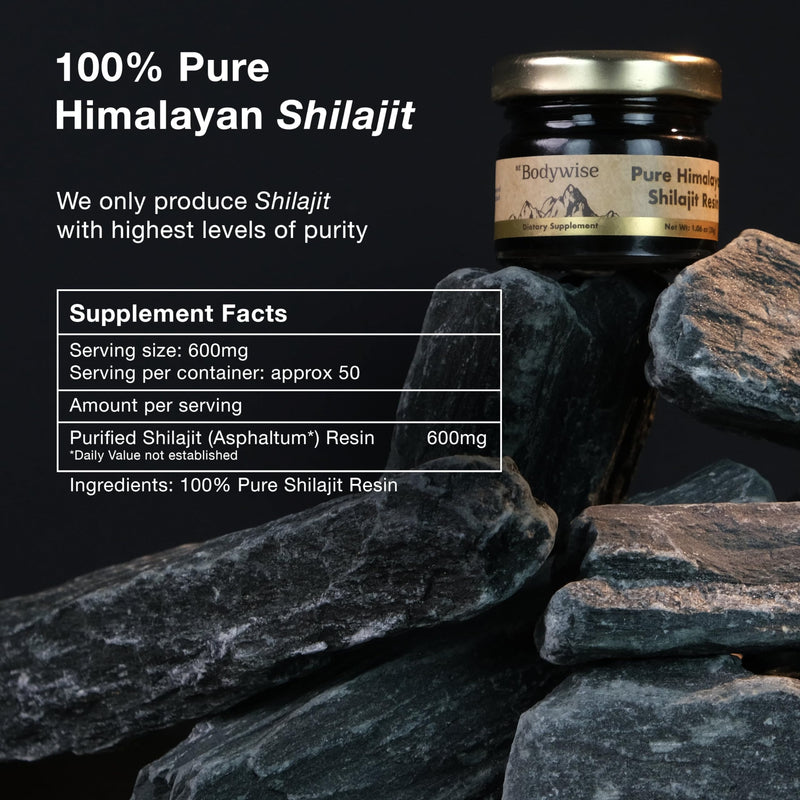 Be Bodywise Pure Himalayan Shilajit Resin I 600 mg I 75%+ Fulvic Acid & 85+ Trace Minerals | Zero Sugar I Lab Tested I Heavy Metal Free I 100% Authentic & Natural, Organic I for Men & Women I 30 gm. 1 Count (Pack of 1) - BeesActive Australia