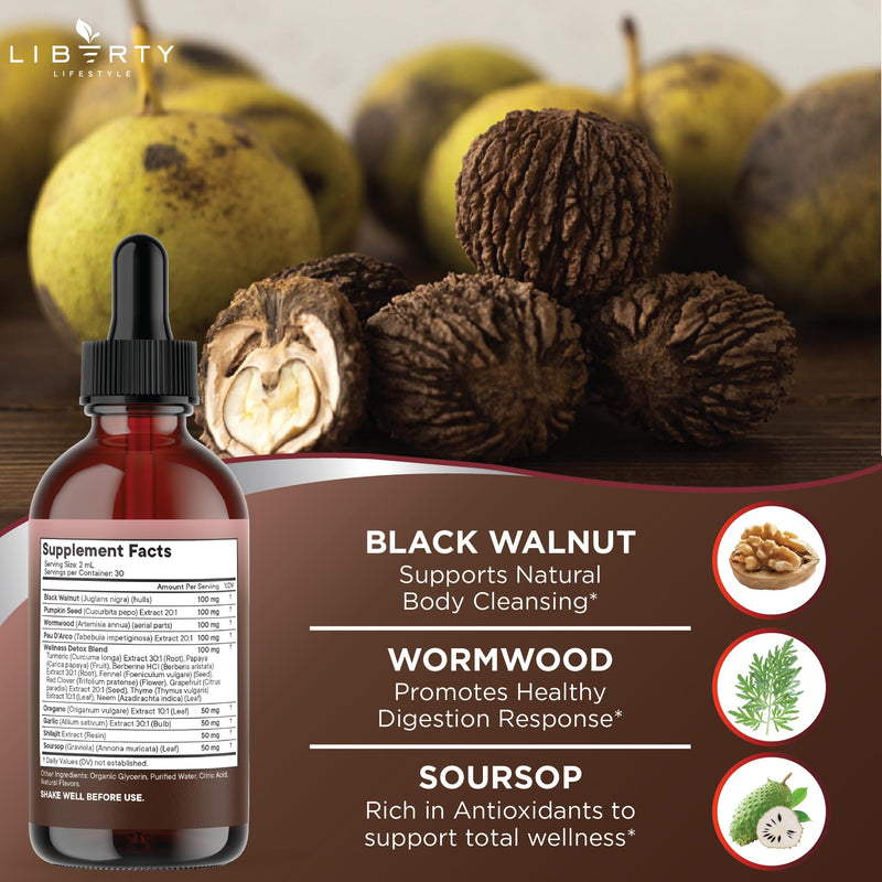 Defend Wormwood Black Walnut Cleanse for Humans Drops Liquid Soursop Garlic Pumpkin Seed PAU D'Arco Oil of Oregano Turmeric Berberine Neem Extract Hull Bark Tincture - 4 OZ 4 Fl. Oz (Pack of 2) - BeesActive Australia