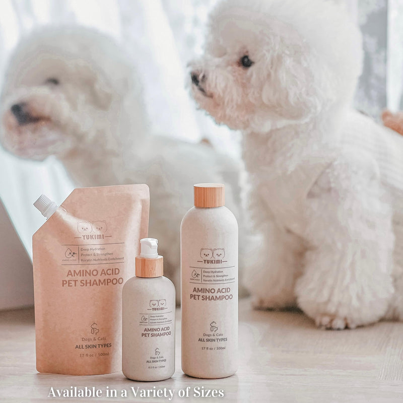 YUKIMI Premium Pet Shampoo with Amino Acids for Dogs & Cats | Dermatologist Certified Hypoallergenic Formula | Hydrating, Strengthening, Shines | Keratin Nourishment for Coat | pH Balanced - 8.5 Fl Oz - BeesActive Australia