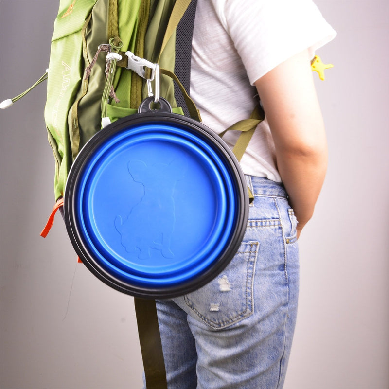 Extra Large Collapsible Dog Bowl, XL Travel Dog Bowl, Foldable Travel Water Dish, 102oz X-large Portable Collapsable Traveling Bowls with Carabiner for Dogs Walking, Hiking (Blue) Extra Large, 102oz 102oz-Blue - BeesActive Australia