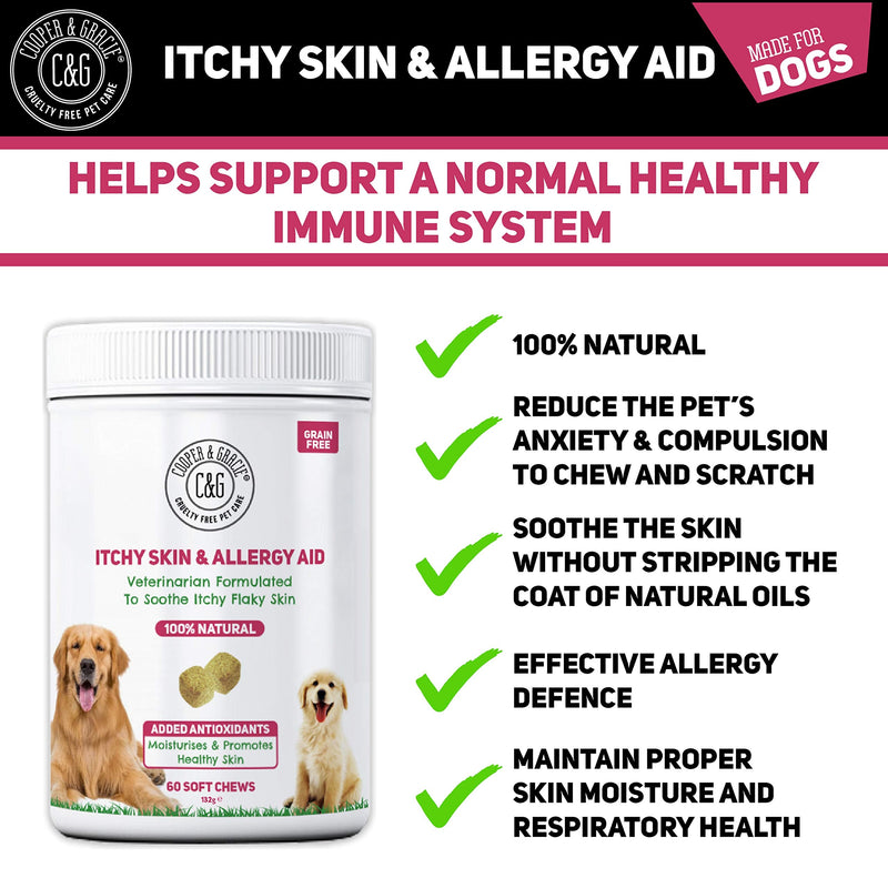 Anti-Itch Supplement For Dogs 60 Soft Chews | Itchy Skin And Skin Allergies | Maintains Skin Moisture & Maintains Respiratory Health | Supports Immune System | Veterinarian Formulated Dog Itchy Skin & Allergy Aid