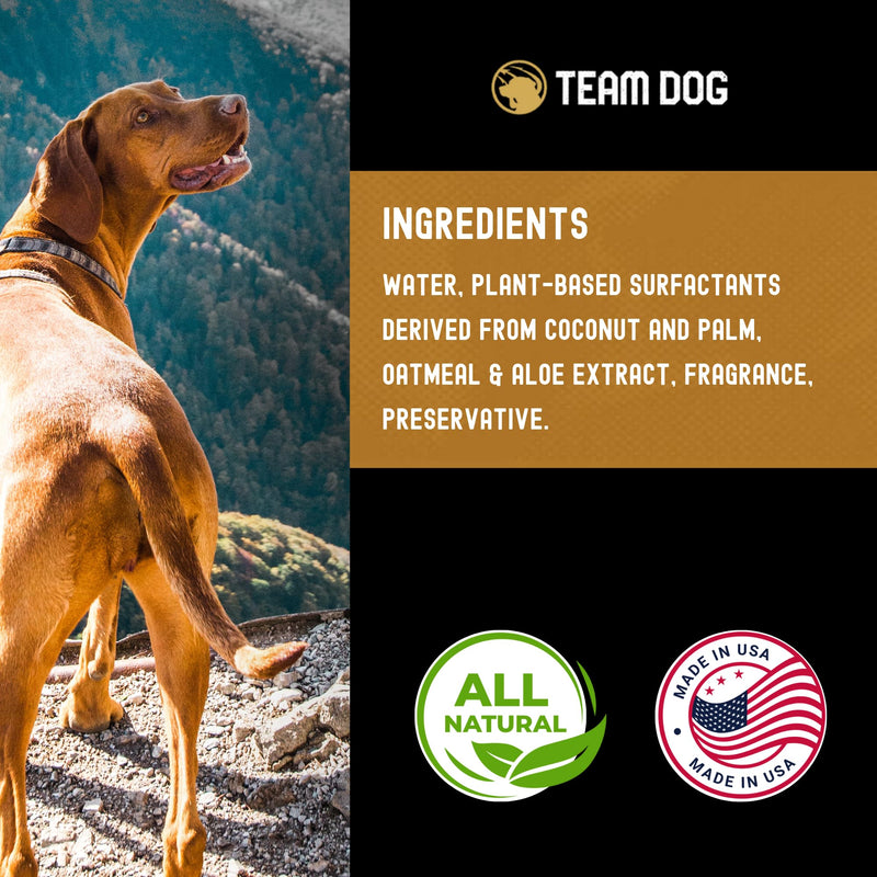 TEAM DOG 5 in 1 Oatmeal Shampoo for Dogs | Moisturizing, Detangling & Deodorizing Dog Shampoo and Conditioner | for Allergies & Sensitive Skin | No MEA/DEA, Phosphate, Sulfates, Parabens | 16 Fl Oz - PawsPlanet Australia