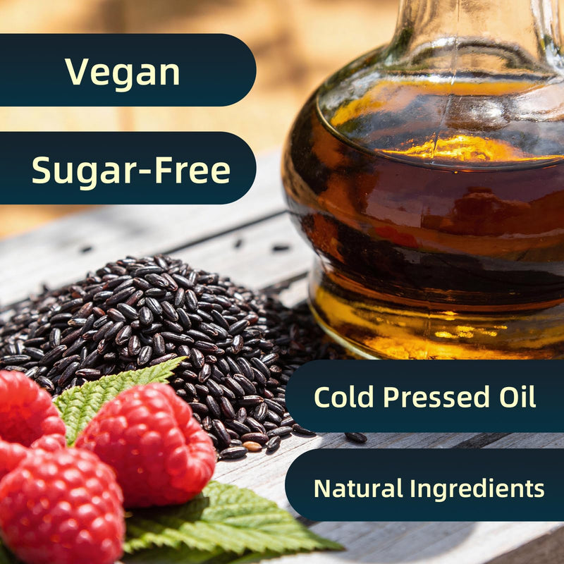 2 Pack Black Seed Oil Gummies, Cold Pressed Black Seed Oil Supplement | Antioxidant Support, Vegan, Non-GMO, Suagr-Free, Natural Raspberry Flavor, 120 Count 60 Count (Pack of 2)