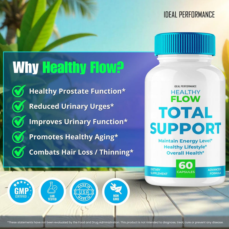 Healthy Flow Total Support Capsules, Official HealthyFlow Total Support Advanced Formula, All Natural Pills - Extra Strength, TotalSupport Reviews (3 Pack)