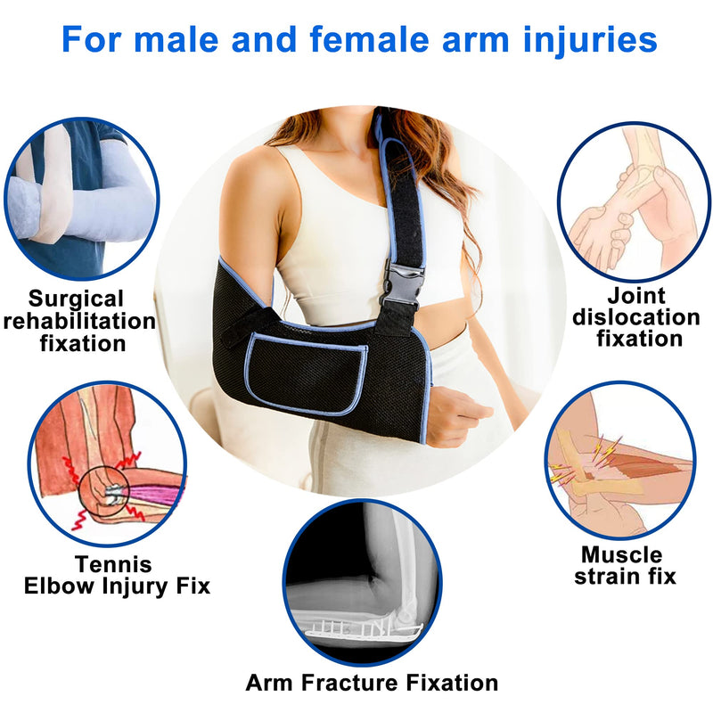 Arm Sling Shoulder Immobilizer - Rotator Cuff Support Brace - Comfortable Medical Sling for Shoulder Injury,Left and Right Arm,Men and Women,for Broken,Dislocated,Fracture,Strain (Medium) Medium - BeesActive Australia