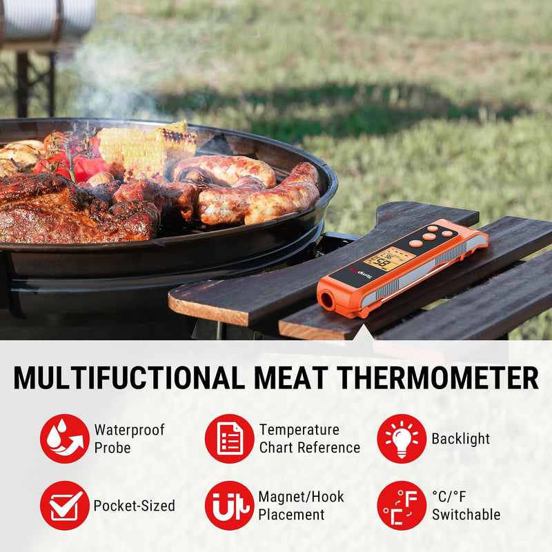 TempPro TP420 2-in-1 Instant Read Thermometer for Cooking, Infrared Thermometer with Meat Probe, Non-Contact Laser Meat Thermometer for Griddle Grill Pizza Oven HVAC Pool (Previously ThermoPro) IR Thermometer with Meat Probe