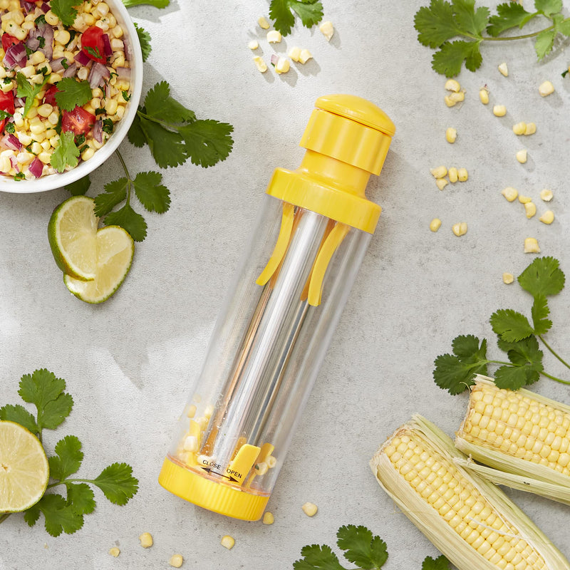 RSVP International Yellow Deluxe Corn Stripper, 10.5" | Quickly Remove Kernels from the Cob | No Splatters or Mess | Dishwasher Safe - BeesActive Australia