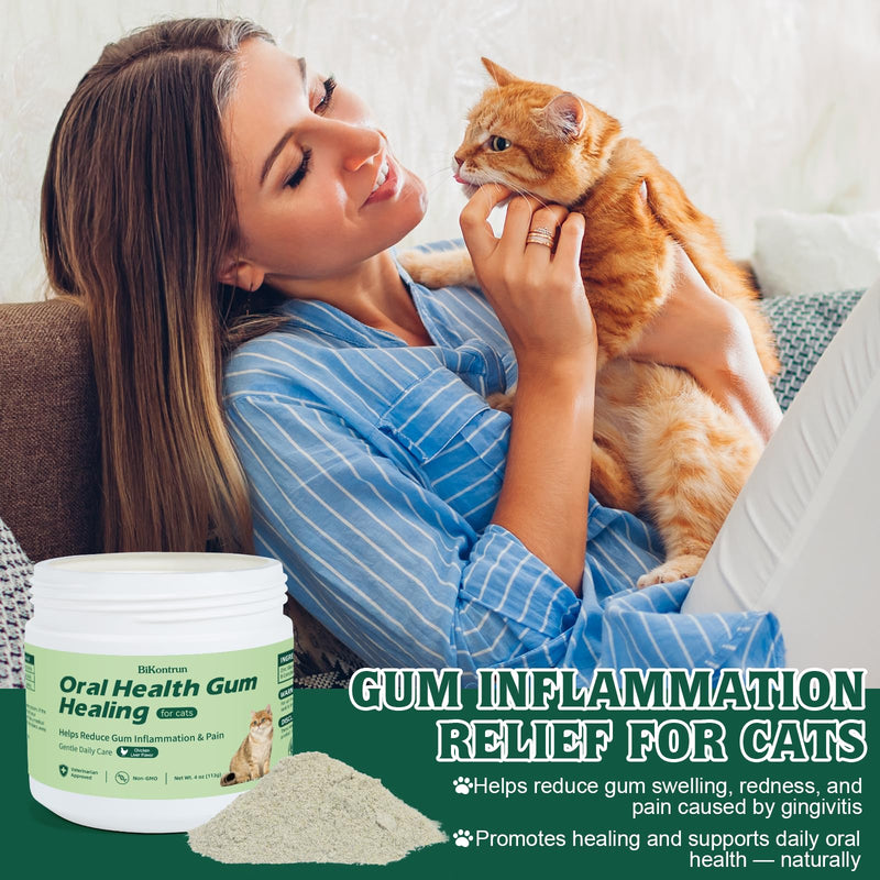 Oral Health for Cats, Cat Gingivitis Treatment, Reduce Gum Inflammation, Redness & Pain, Combats Gum Disease, Natural Plant-Based Active Formula, Cat Oral Care, Gums Health Treatment, 4 oz (113g)